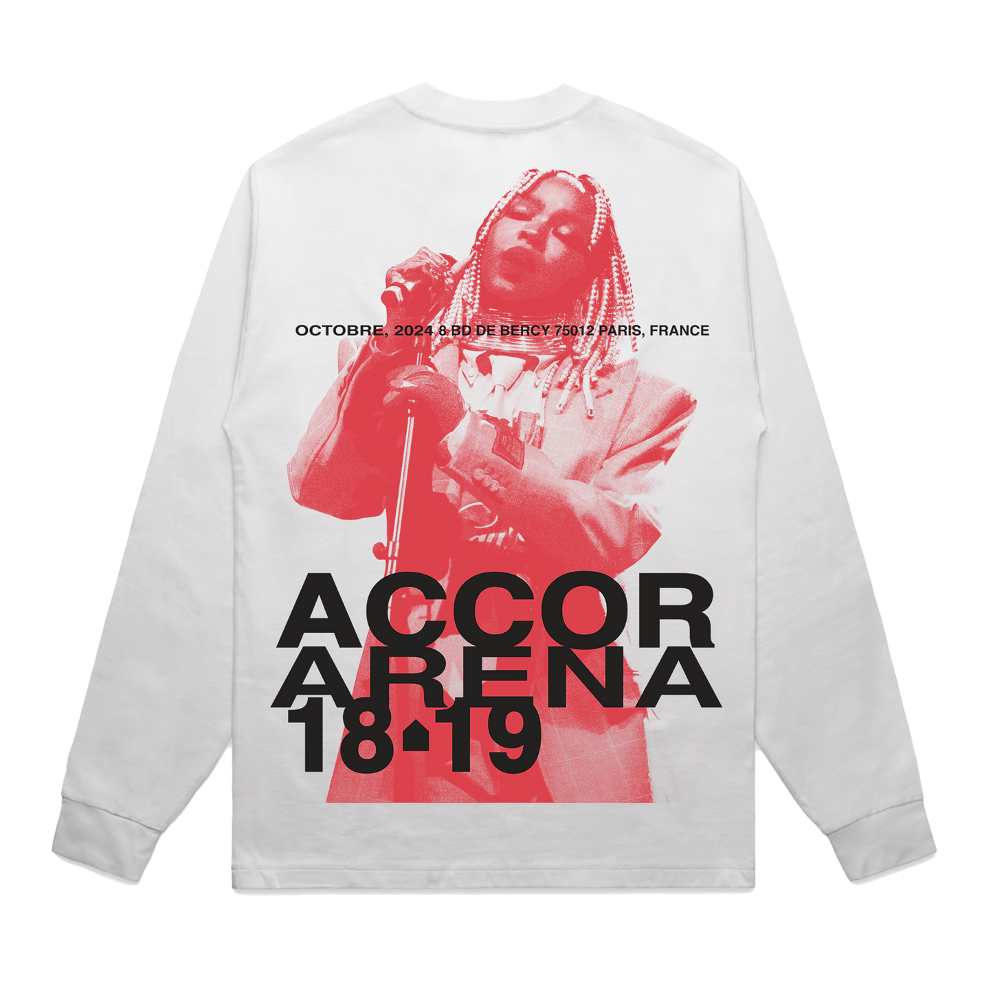 MLH WHITE PARIS POP-UP LONG SLEEVE TEE