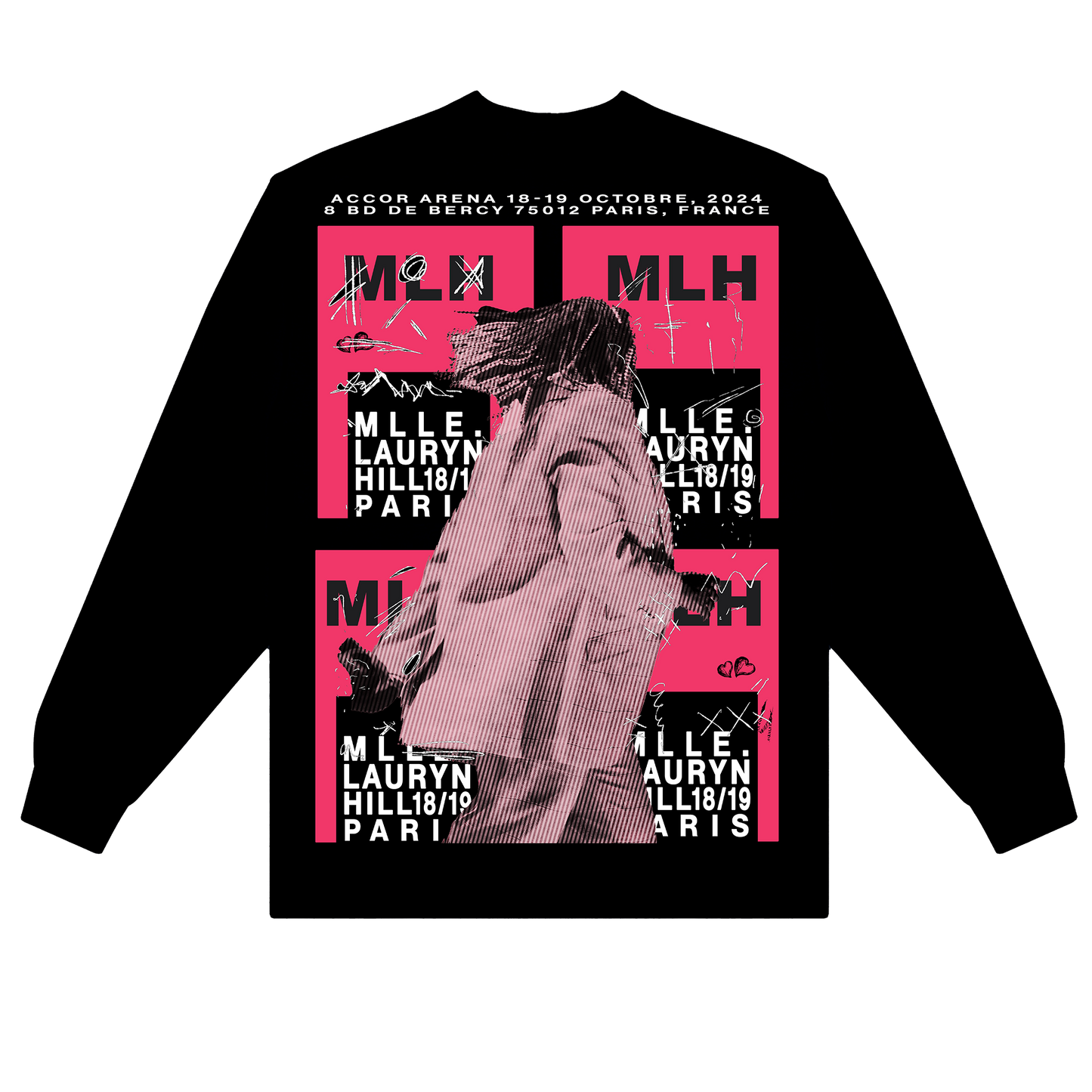 MLH BLACK PARIS POP-UP LONG SLEEVE TEE